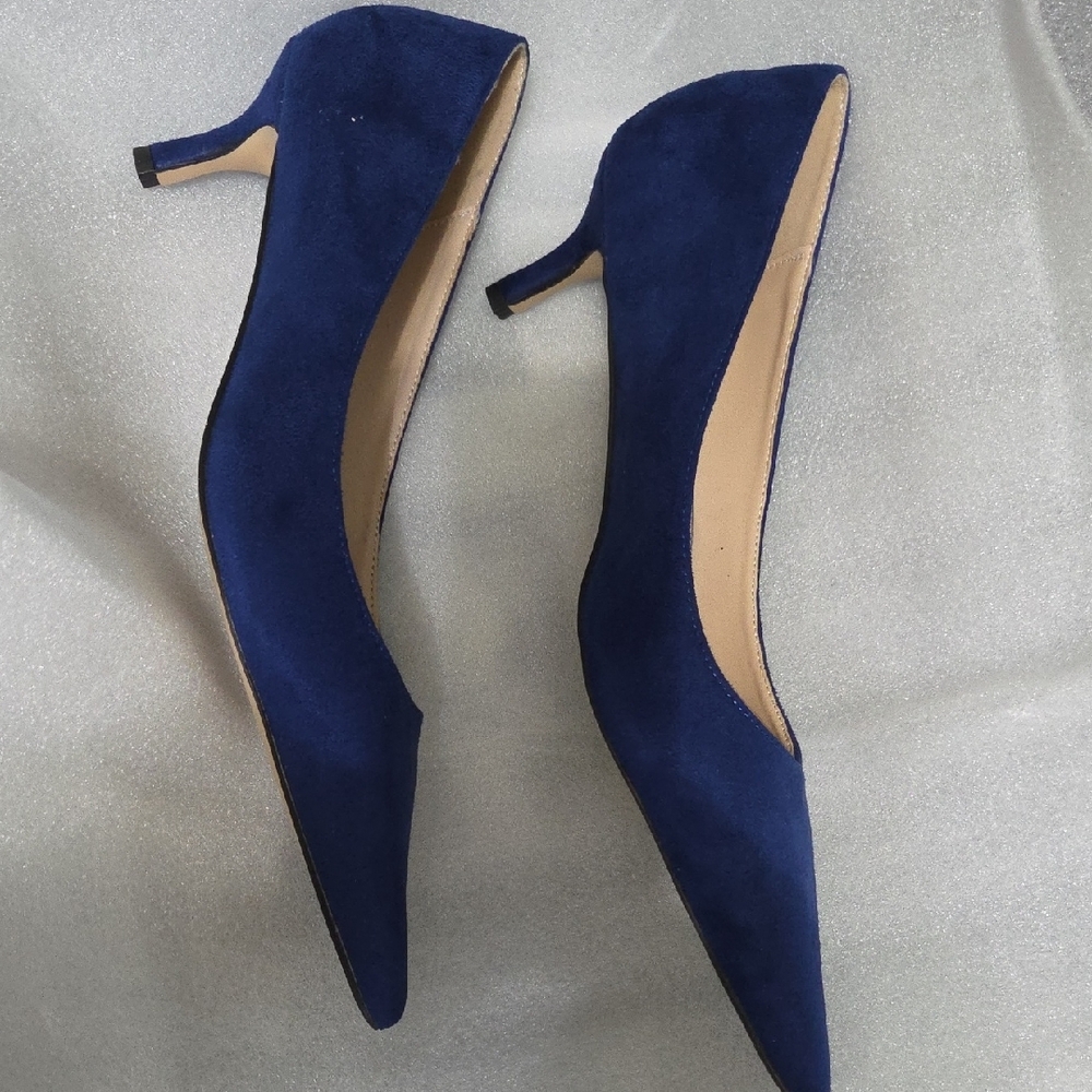 YDN Royal Blue Suede Heels - Picture 3 of 5